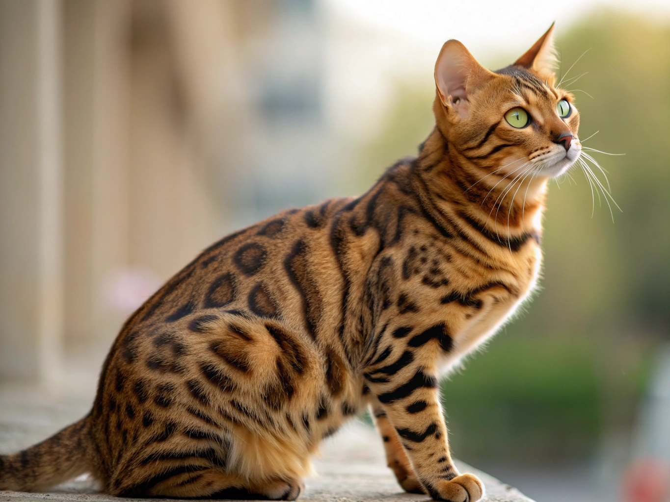 Portrait d'un Bengal au pelage tacheté doré