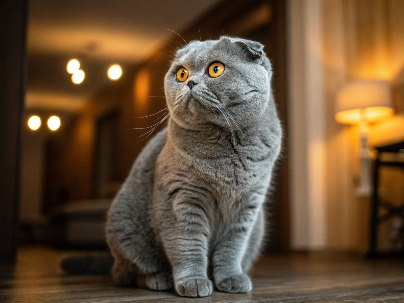 Portrait d'un Scottish Fold aux oreilles pliees