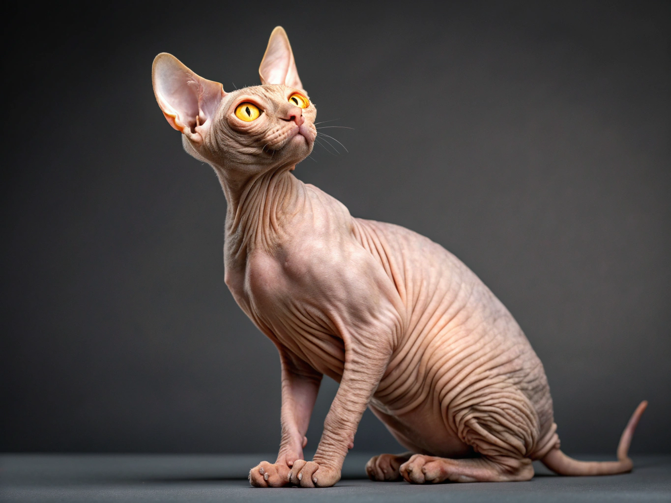 Portrait d'un Sphynx nu avec de grandes oreilles
