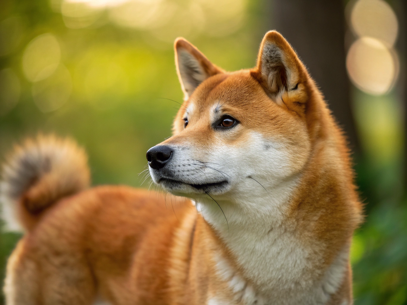 Portrait d'un Shiba Inu roux souriant