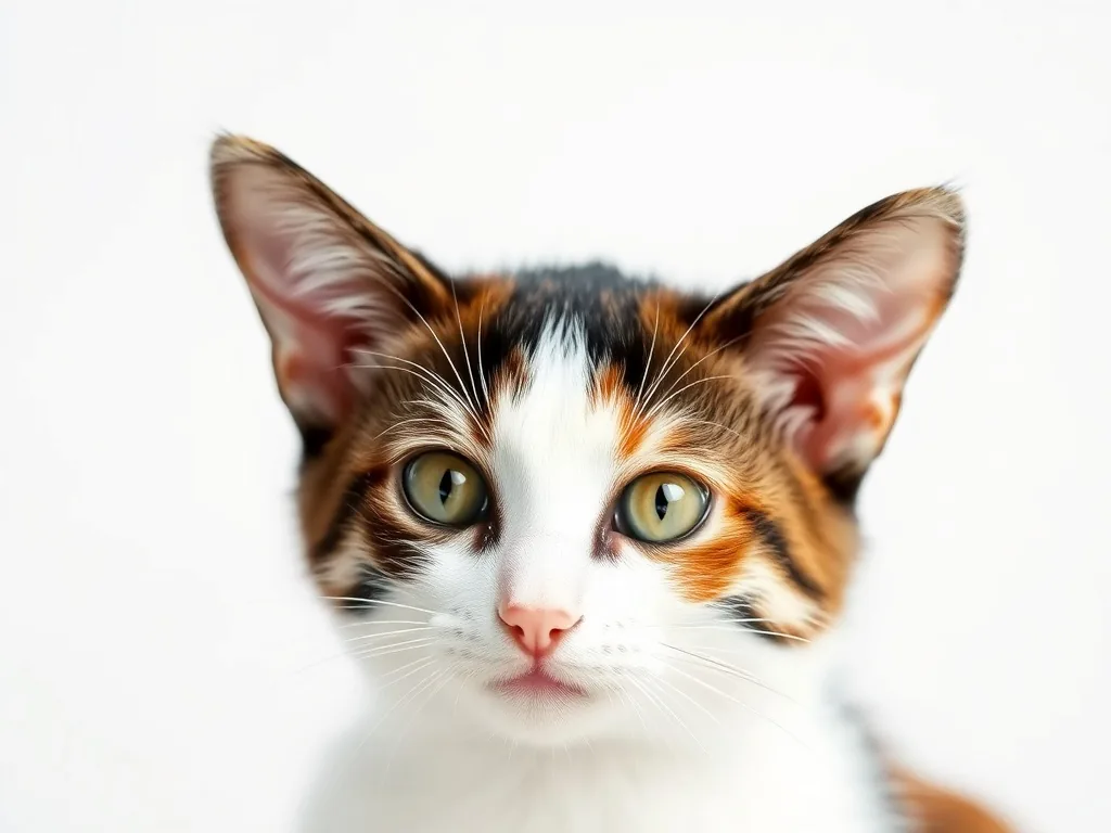 Gros plan sur un chat européen tigré se grattant le pavillon de l'oreille avec une patte arrière, regard inquiet