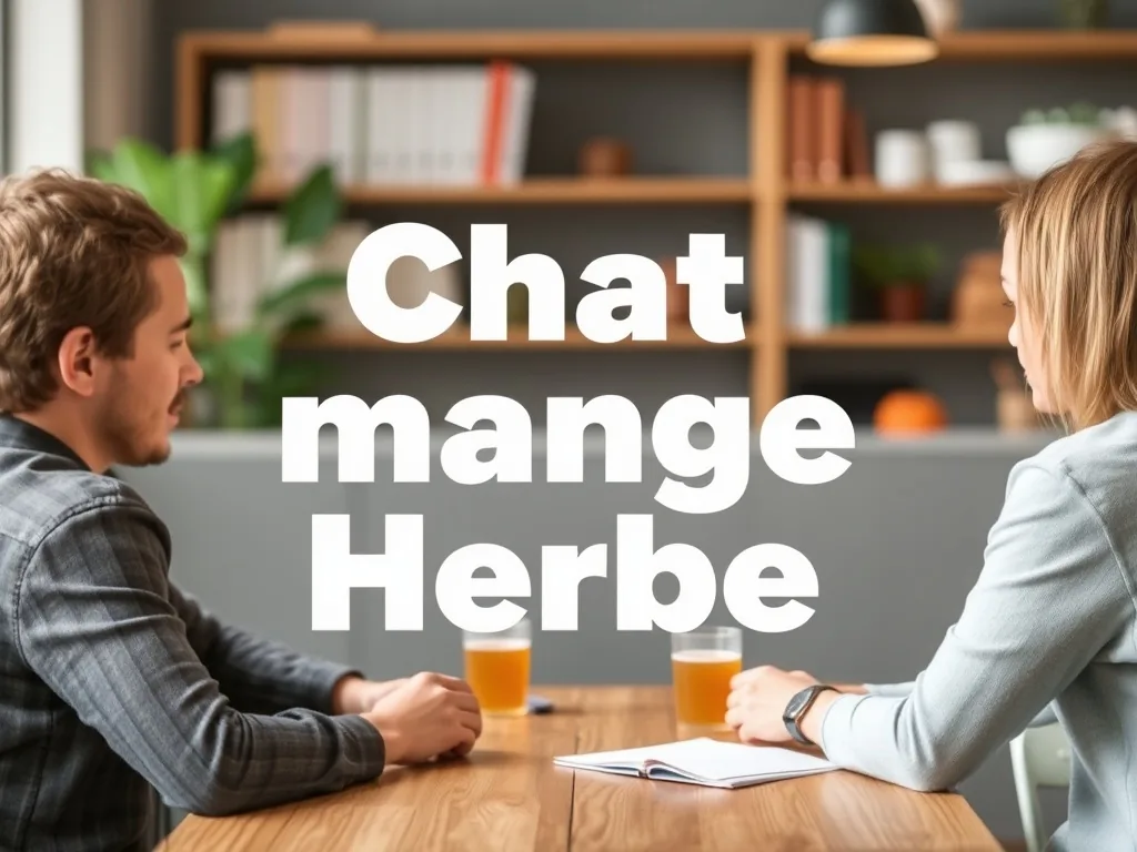 Chat tigré gris en train de mâcher des brins d'herbe verte dans un jardin ensoleillé