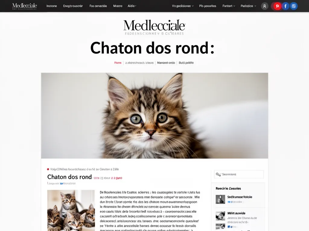 Chaton tigré recroquevillé, dos arrondi, regard attentif